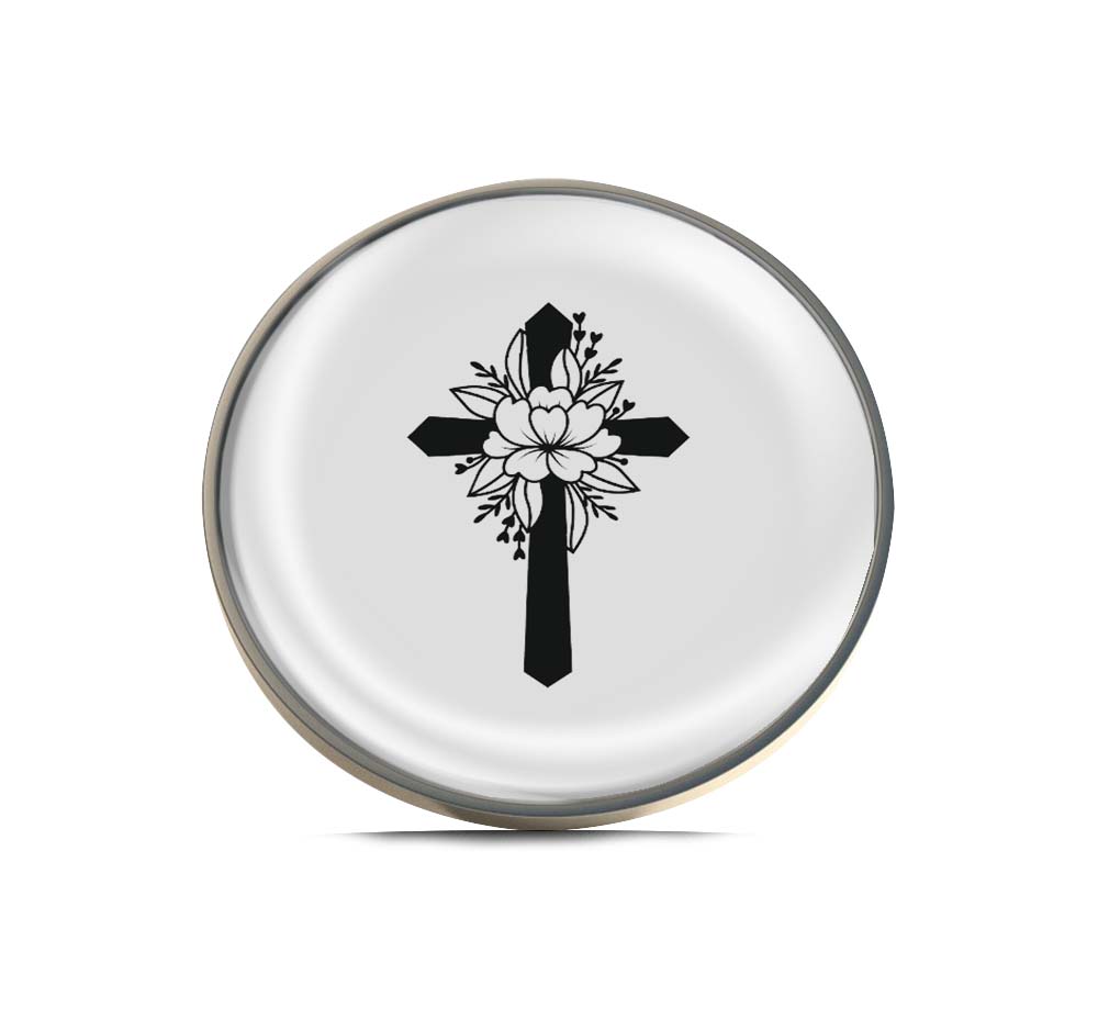 Cross with flowers Limited Edition Lapel Pin Exclusive Metal Brooch Badge Accessories For Backpack, Clothes, Hats | Cute Gifts and Collectibles