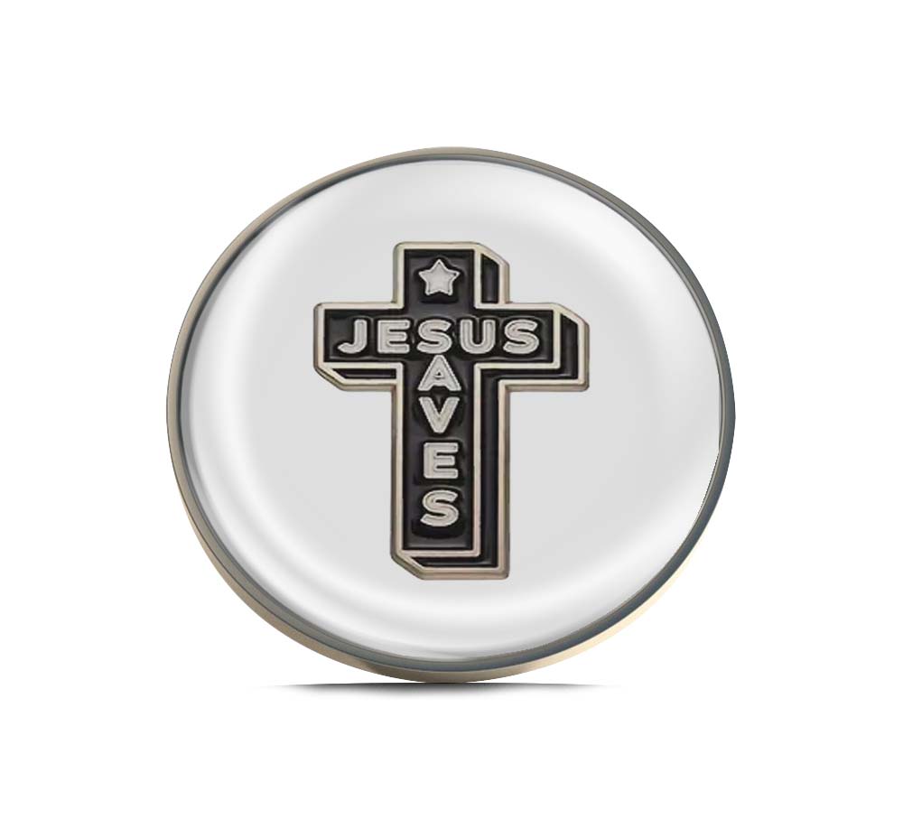 Cross with Jesus Saves Limited Edition Lapel Pin Exclusive Metal Brooch Badge Accessories For Backpack, Clothes, Hats | Cute Gifts and Collectibles