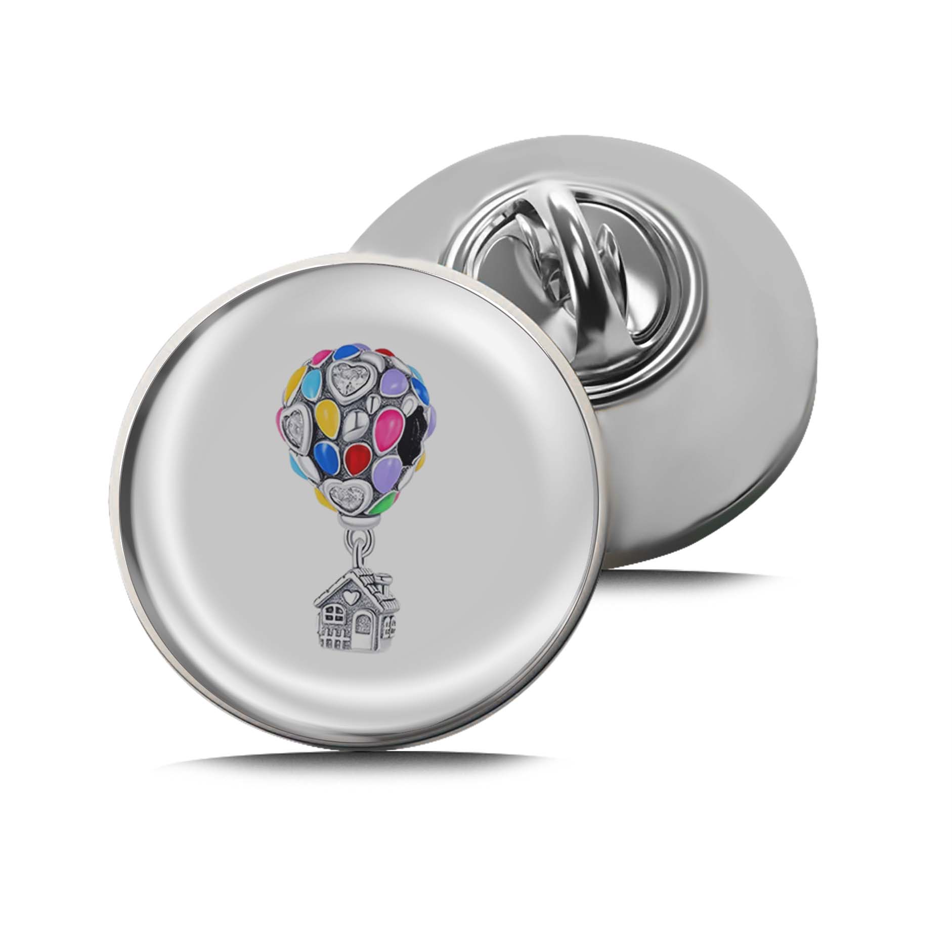 Silver Hot Air Balloon Limited Edition Lapel Pin Exclusive Metal Brooch Badge Accessories For Backpack, Clothes, Hats | Cute Gifts and Collectibles