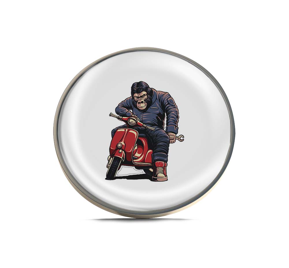 The gorilla and scooter Limited Edition Lapel Pin Exclusive Metal Brooch Badge Accessories For Backpack, Clothes, Hats | Cute Gifts and Collectibles
