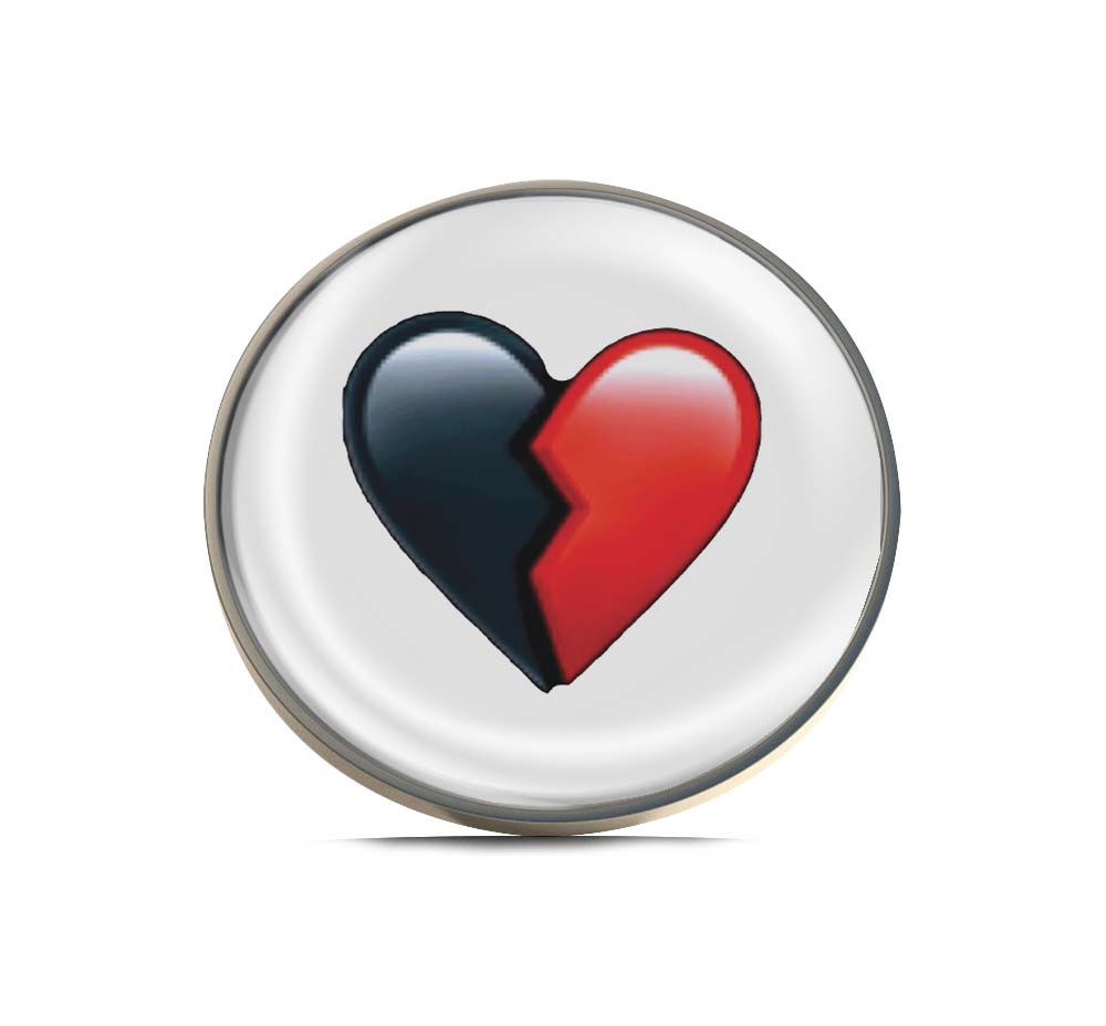 Heart Broken With Black And Red Limited Edition Lapel Pin Exclusive Metal Brooch Badge Accessories For Backpack, Clothes, Hats | Cute Gifts and Collectibles