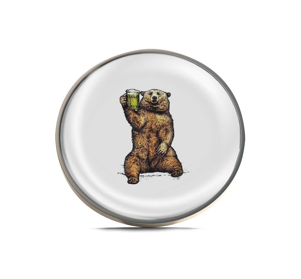 Grizzly Bear Drinking Beer Limited Edition Lapel Pin Exclusive Metal Brooch Badge Accessories For Backpack, Clothes, Hats | Cute Gifts and Collectibles