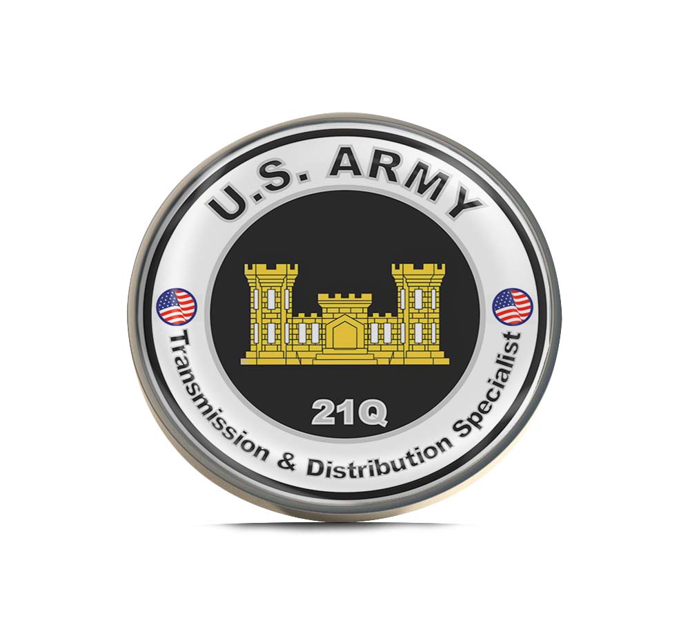 U.S. Army MOS 21Q Transmission and Distribution Specialist Limited Edition Lapel Pin Exclusive Metal Brooch Badge Accessories For Backpack, Clothes, Hats | Cute Gifts and Collectibles