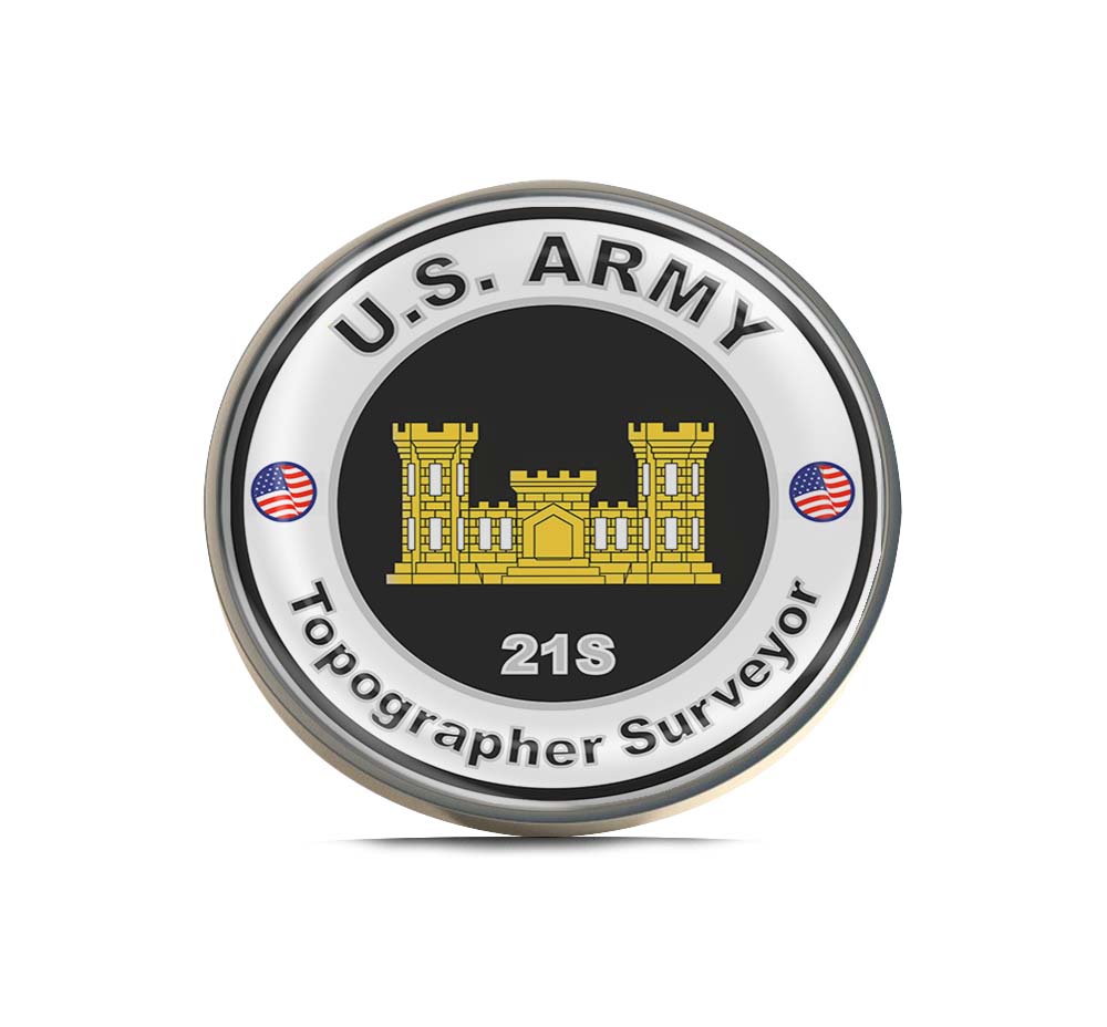 U.S. Army MOS 21S Topographer Surveyor Limited Edition Lapel Pin Exclusive Metal Brooch Badge Accessories For Backpack, Clothes, Hats | Cute Gifts and Collectibles