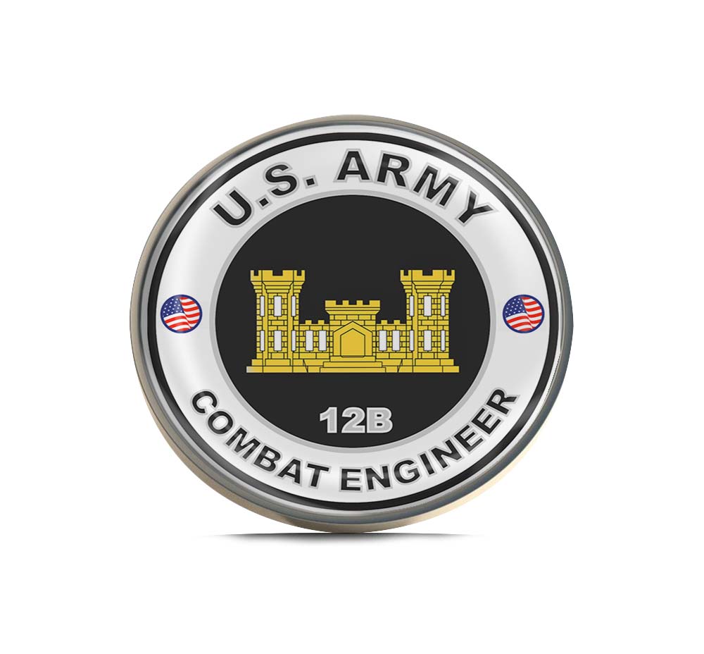 U.S. Army MOS 12B Combat Engineer Limited Edition Lapel Pin Exclusive Metal Brooch Badge Accessories For Backpack, Clothes, Hats | Cute Gifts and Collectibles