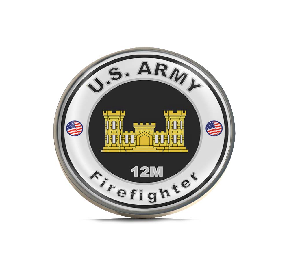 U.S. Army MOS 12M Firefighter Limited Edition Lapel Pin Exclusive Metal Brooch Badge Accessories For Backpack, Clothes, Hats | Cute Gifts and Collectibles