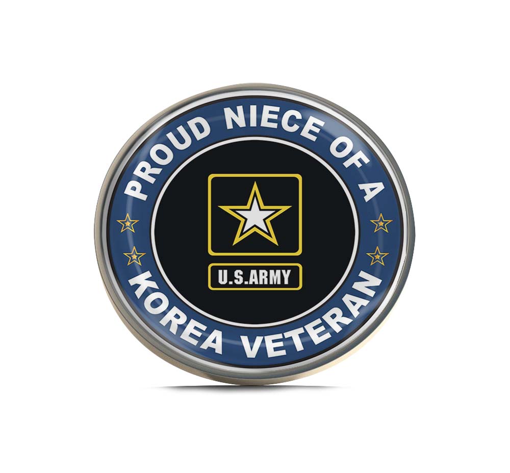 U.S. Army Proud Niece of a Korea Veteran Limited Edition Lapel Pin Exclusive Metal Brooch Badge Accessories For Backpack, Clothes, Hats | Cute Gifts and Collectibles