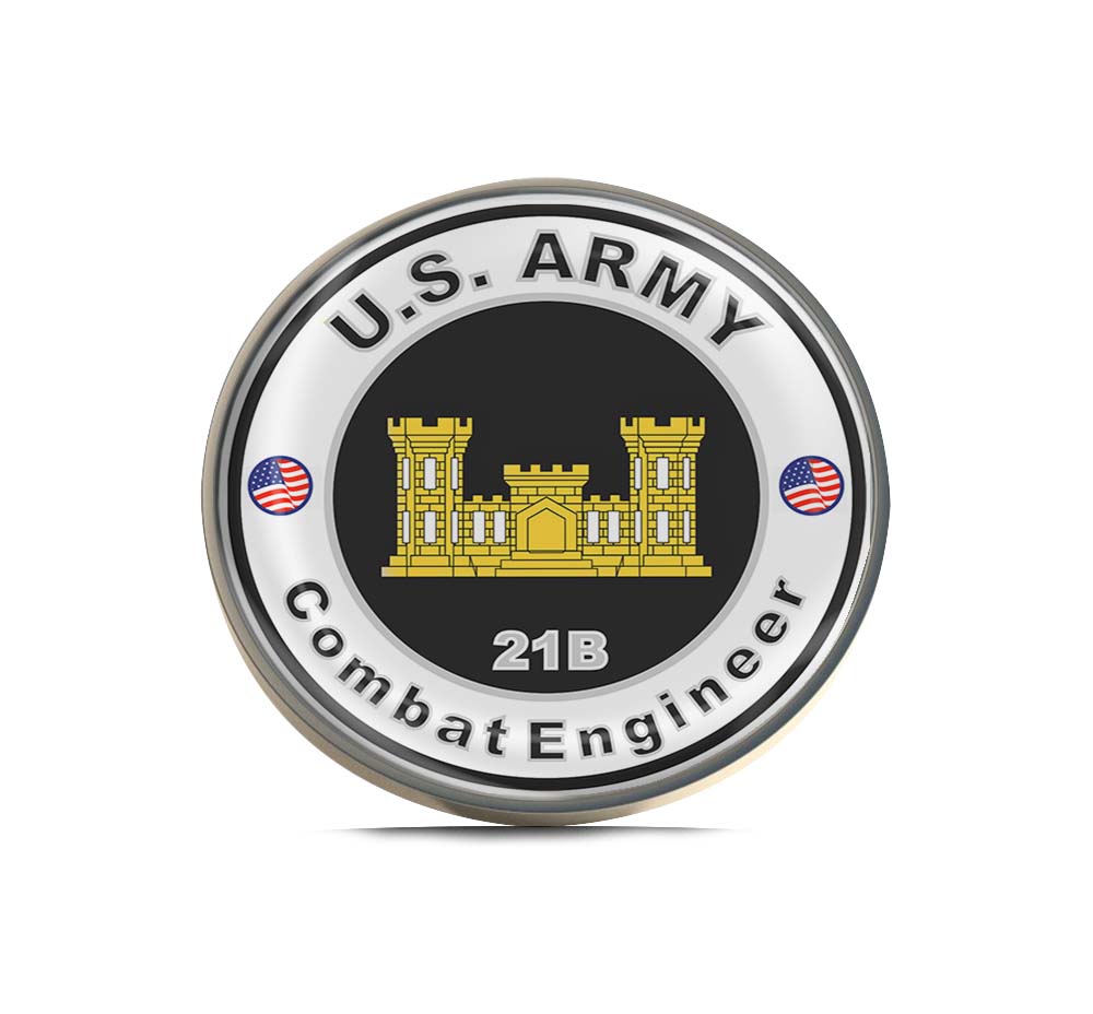 U.S. Army MOS 21B Combat Engineer Limited Edition Lapel Pin Exclusive Metal Brooch Badge Accessories For Backpack, Clothes, Hats | Cute Gifts and Collectibles