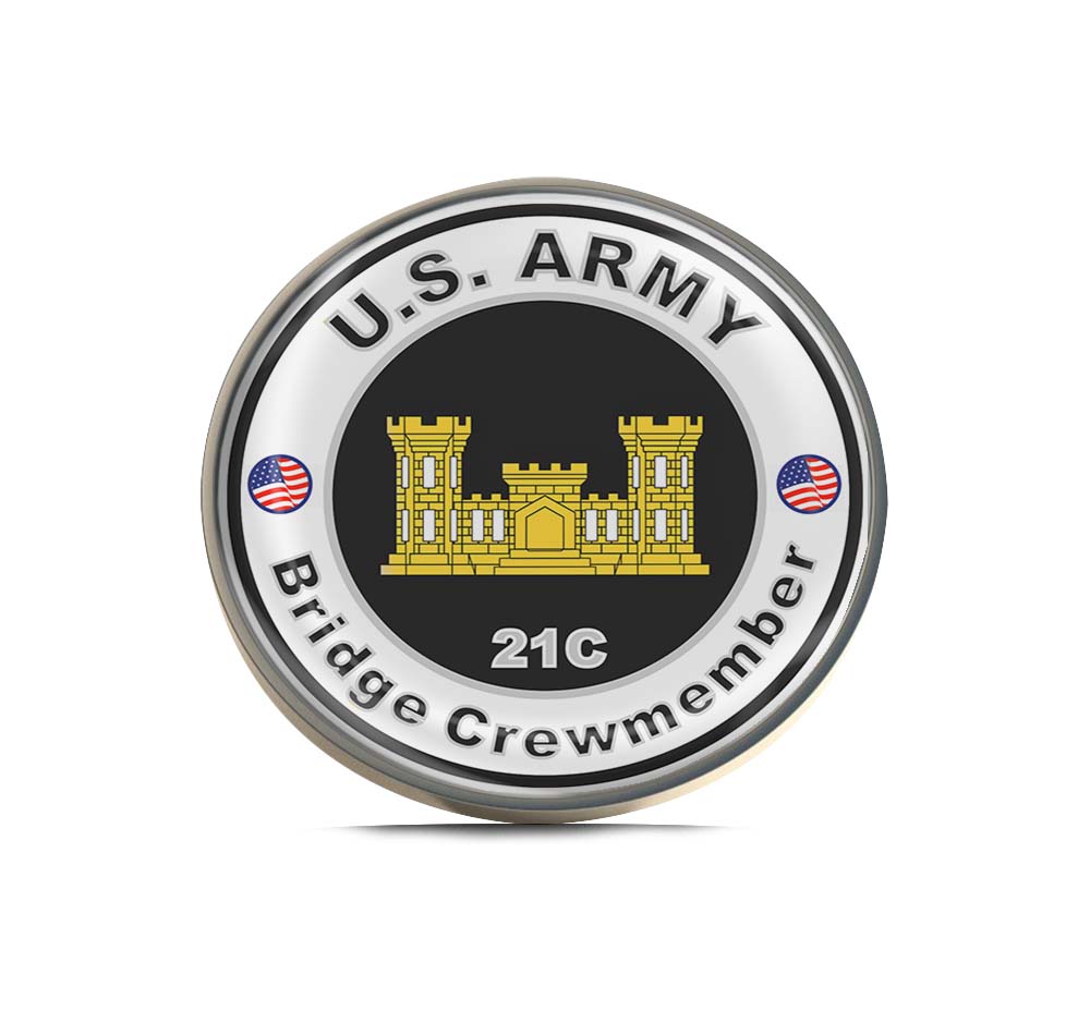U.S. Army MOS 21C Bridge Crewmember Limited Edition Lapel Pin Exclusive Metal Brooch Badge Accessories For Backpack, Clothes, Hats | Cute Gifts and Collectibles