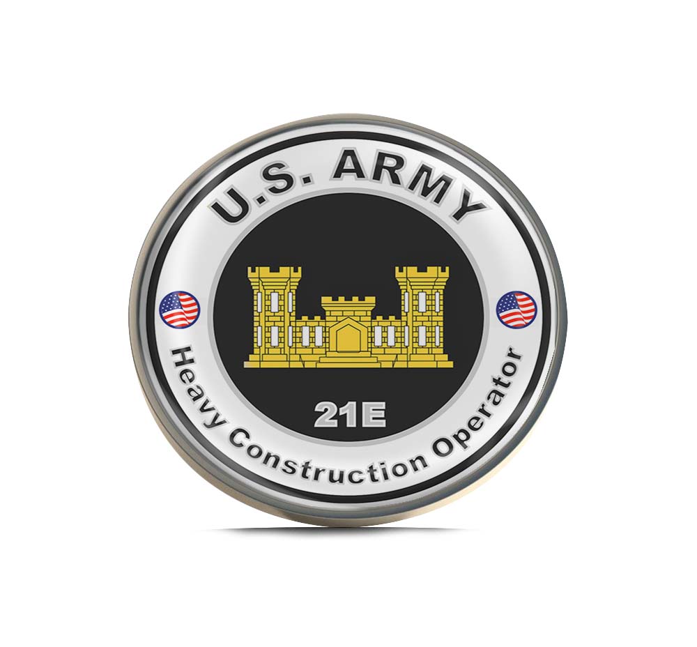 U.S. Army MOS 21E Heavy Construction Operator Limited Edition Lapel Pin Exclusive Metal Brooch Badge Accessories For Backpack, Clothes, Hats | Cute Gifts and Collectibles