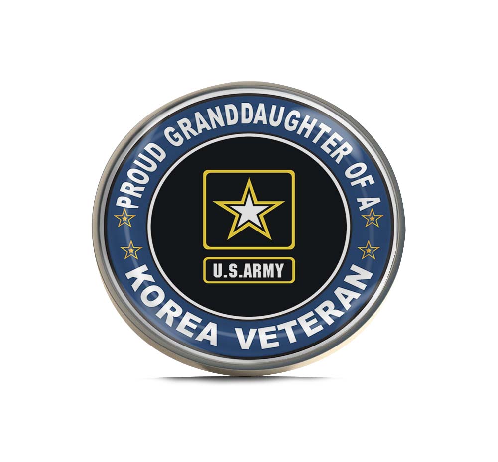 U.S. Army Proud Granddaughter of a Korea Veteran Limited Edition Lapel Pin Exclusive Metal Brooch Badge Accessories For Backpack, Clothes, Hats | Cute Gifts and Collectibles