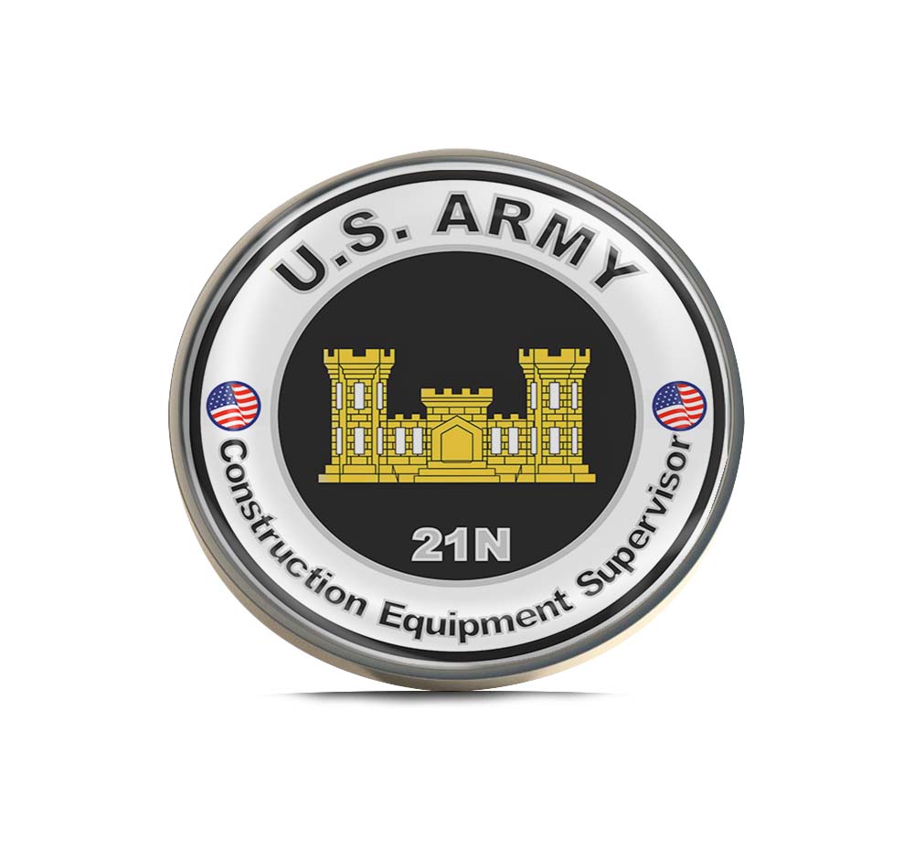 U.S. Army MOS 21N Construction Equipment Supervisor Limited Edition Lapel Pin Exclusive Metal Brooch Badge Accessories For Backpack, Clothes, Hats | Cute Gifts and Collectibles