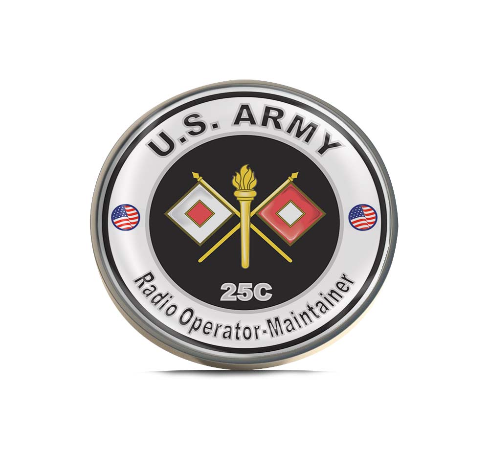 U.S. Army MOS 25C Radio Operator-Maintainer Limited Edition Lapel Pin Exclusive Metal Brooch Badge Accessories For Backpack, Clothes, Hats | Cute Gifts and Collectibles