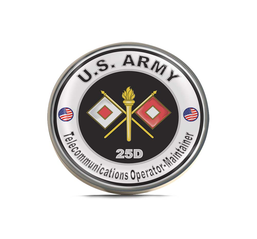 U.S. Army MOS 25D Telecommunications Operator-Maintainer Limited Edition Lapel Pin Exclusive Metal Brooch Badge Accessories For Backpack, Clothes, Hats | Cute Gifts and Collectibles