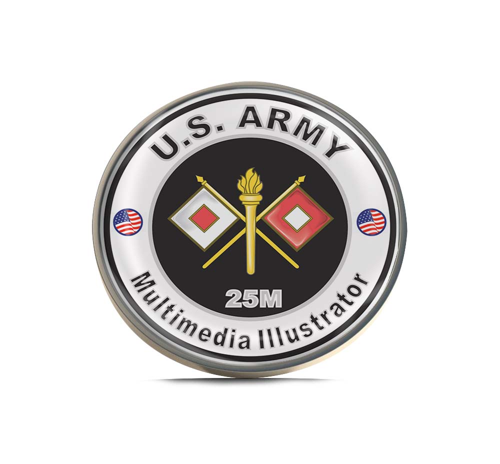 U.S. Army MOS 25M Multimedia Illustrator Limited Edition Lapel Pin Exclusive Metal Brooch Badge Accessories For Backpack, Clothes, Hats | Cute Gifts and Collectibles