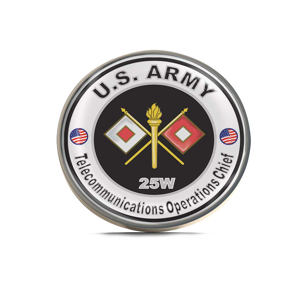 U.S. Army MOS 25W Telecommunications Operations Chief Limited Edition Lapel Pin Exclusive Metal Brooch Badge Accessories For Backpack, Clothes, Hats | Cute Gifts and Collectibles