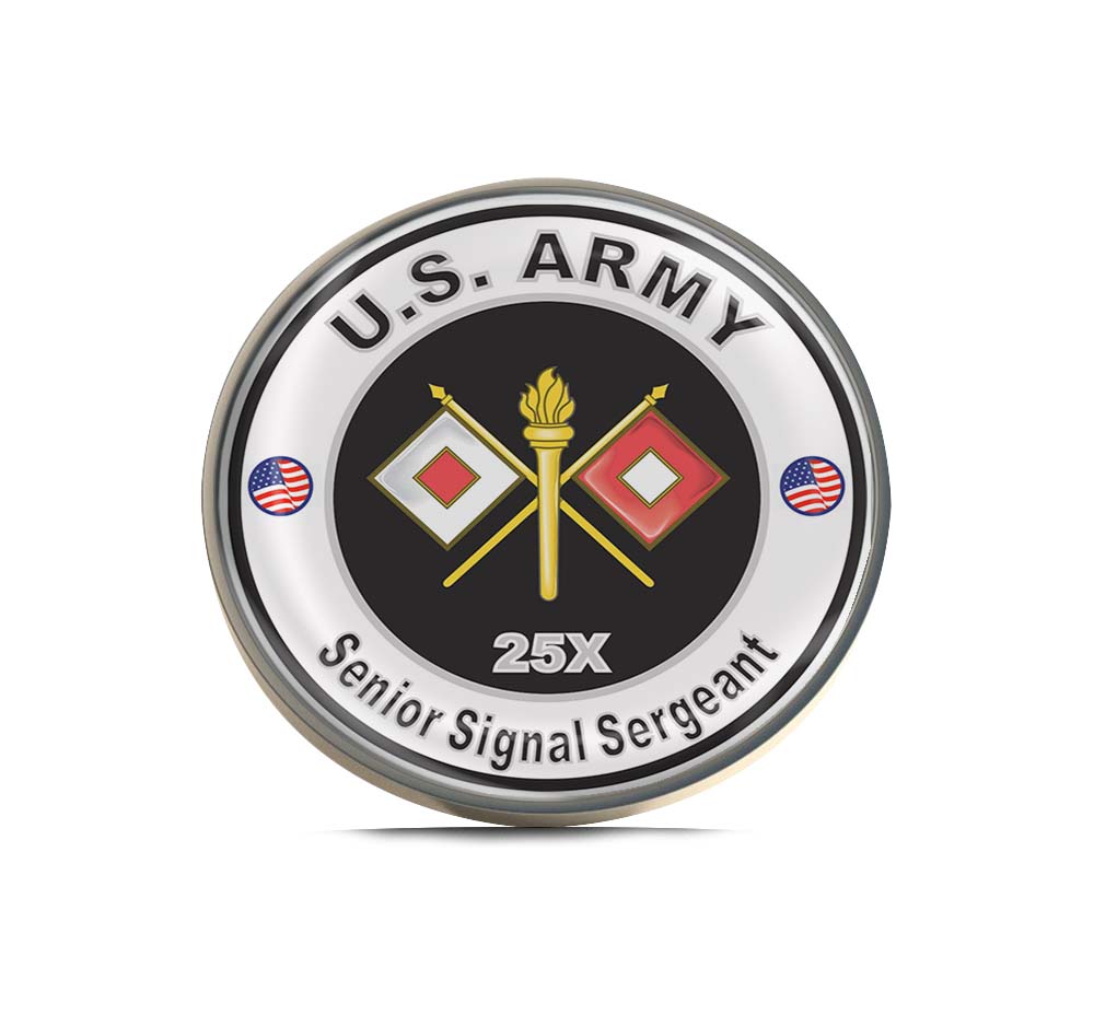 U.S. Army MOS 25X Senior Signal Sergeant Limited Edition Lapel Pin Exclusive Metal Brooch Badge Accessories For Backpack, Clothes, Hats | Cute Gifts and Collectibles