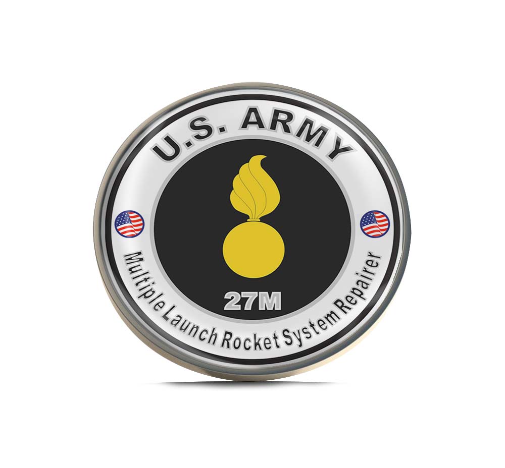 U.S. Army MOS 27M Multiple Launch Rocket System Repairer Limited Edition Lapel Pin Exclusive Metal Brooch Badge Accessories For Backpack, Clothes, Hats | Cute Gifts and Collectibles