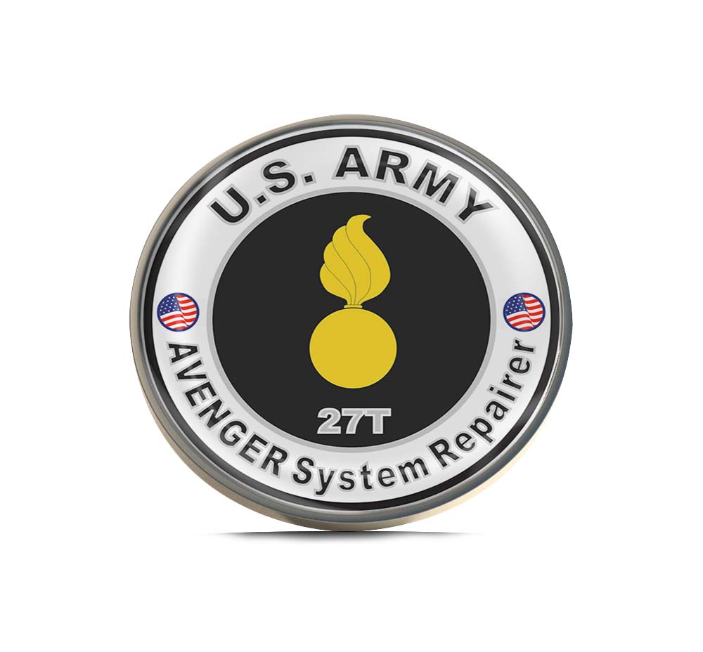 U.S. Army MOS 27T AVENGER System Repairer Limited Edition Lapel Pin Exclusive Metal Brooch Badge Accessories For Backpack, Clothes, Hats | Cute Gifts and Collectibles