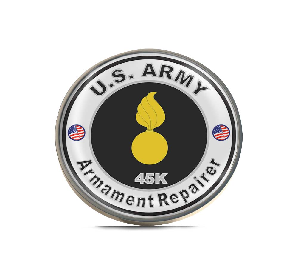 U.S. Army MOS 45K Armament Repairer Limited Edition Lapel Pin Exclusive Metal Brooch Badge Accessories For Backpack, Clothes, Hats | Cute Gifts and Collectibles