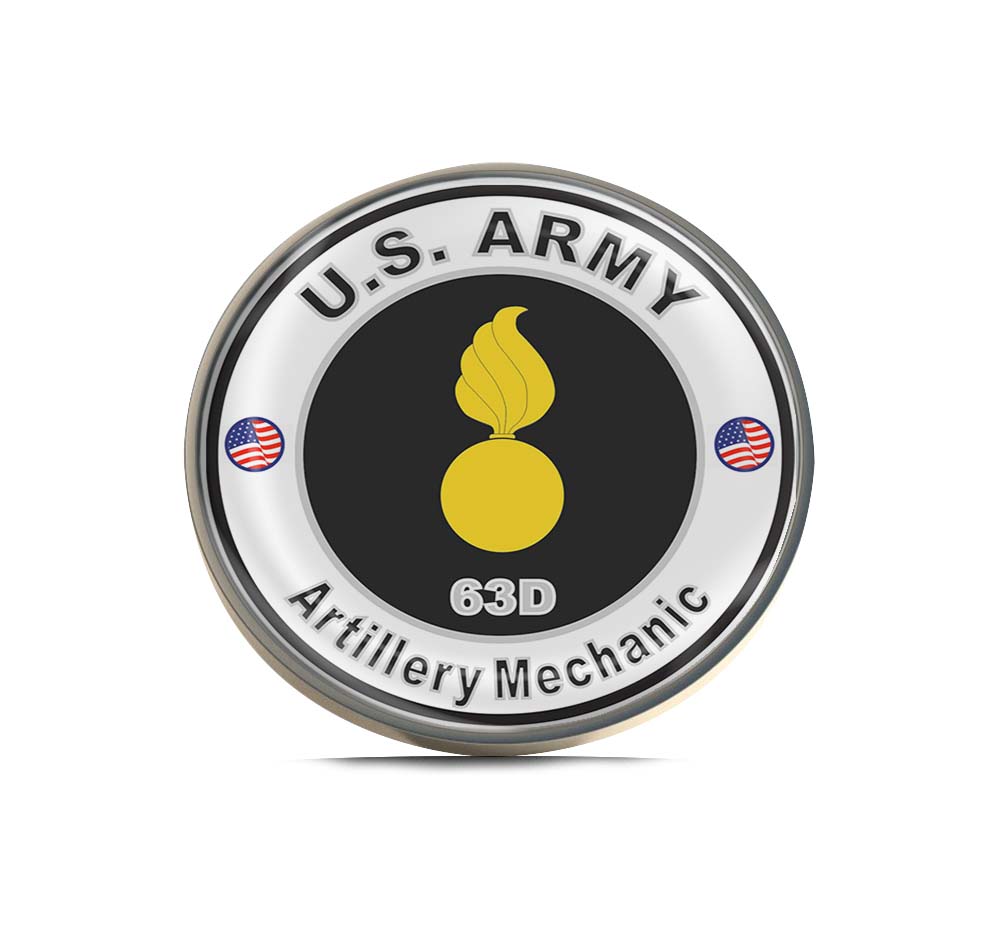 U.S. Army MOS 63D Artillery Mechanic Limited Edition Lapel Pin Exclusive Metal Brooch Badge Accessories For Backpack, Clothes, Hats | Cute Gifts and Collectibles