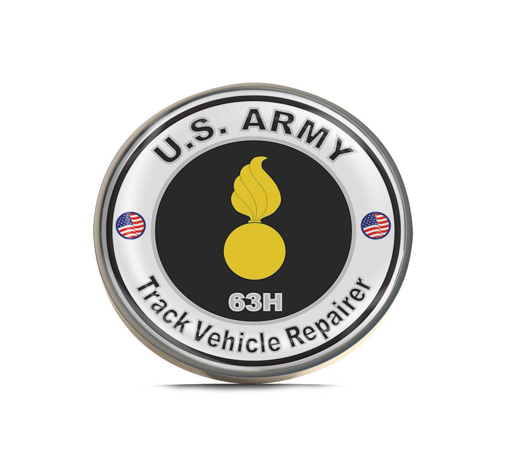 U.S. Army MOS 63H Track Vehicle Repairer Limited Edition Lapel Pin Exclusive Metal Brooch Badge Accessories For Backpack, Clothes, Hats | Cute Gifts and Collectibles