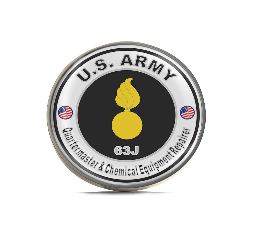 U.S. Army MOS 63J Quartermaster & Chemical Equipment Repairer Limited Edition Lapel Pin Exclusive Metal Brooch Badge Accessories For Backpack, Clothes, Hats | Cute Gifts and Collectibles