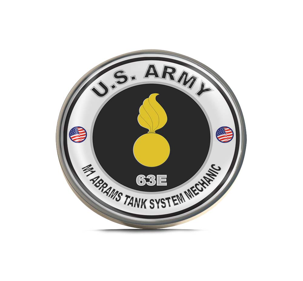 U.S. Army MOS 63E M1 Abrams Tank System Mechanic Limited Edition Lapel Pin Exclusive Metal Brooch Badge Accessories For Backpack, Clothes, Hats | Cute Gifts and Collectibles