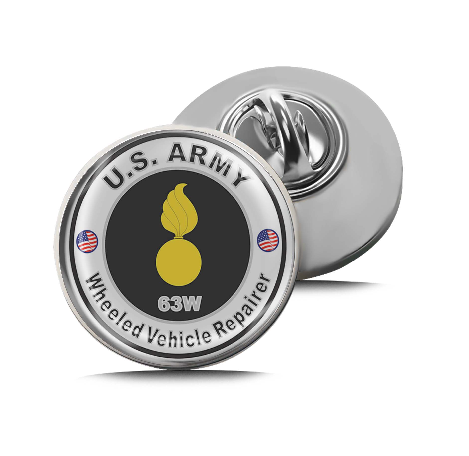 U.S. Army MOS 63W Wheeled Vehicle Repairer Limited Edition Lapel Pin Exclusive Metal Brooch Badge Accessories For Backpack, Clothes, Hats | Cute Gifts and Collectibles