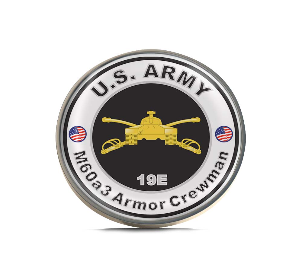 U.S. Army MOS 19E M60a3 Armor Crewman Limited Edition Lapel Pin Exclusive Metal Brooch Badge Accessories For Backpack, Clothes, Hats | Cute Gifts and Collectibles
