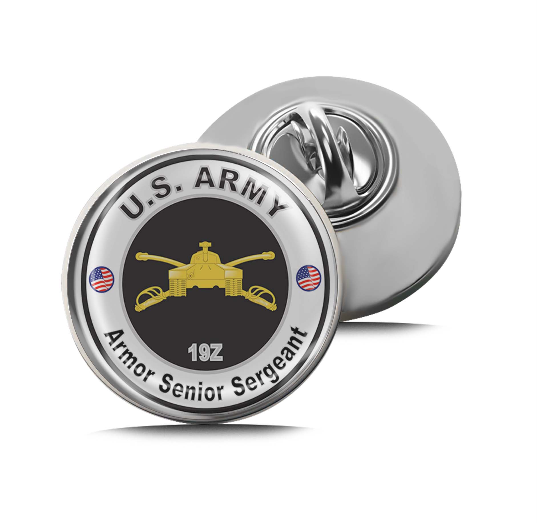 U.S. Army MOS 19Z Armor Senior Sergeant Limited Edition Lapel Pin Exclusive Metal Brooch Badge Accessories For Backpack, Clothes, Hats | Cute Gifts and Collectibles