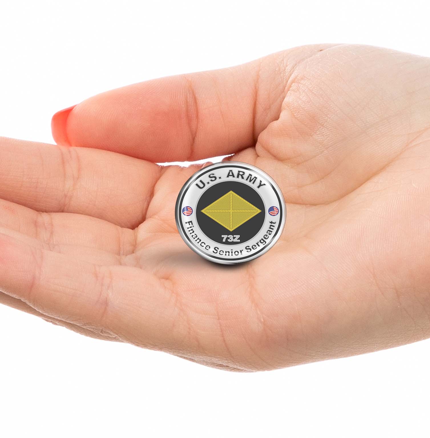 U.S. Army MOS 73Z Finance Senior Sergeant Limited Edition Lapel Pin Exclusive Metal Brooch Badge Accessories For Backpack, Clothes, Hats | Cute Gifts and Collectibles