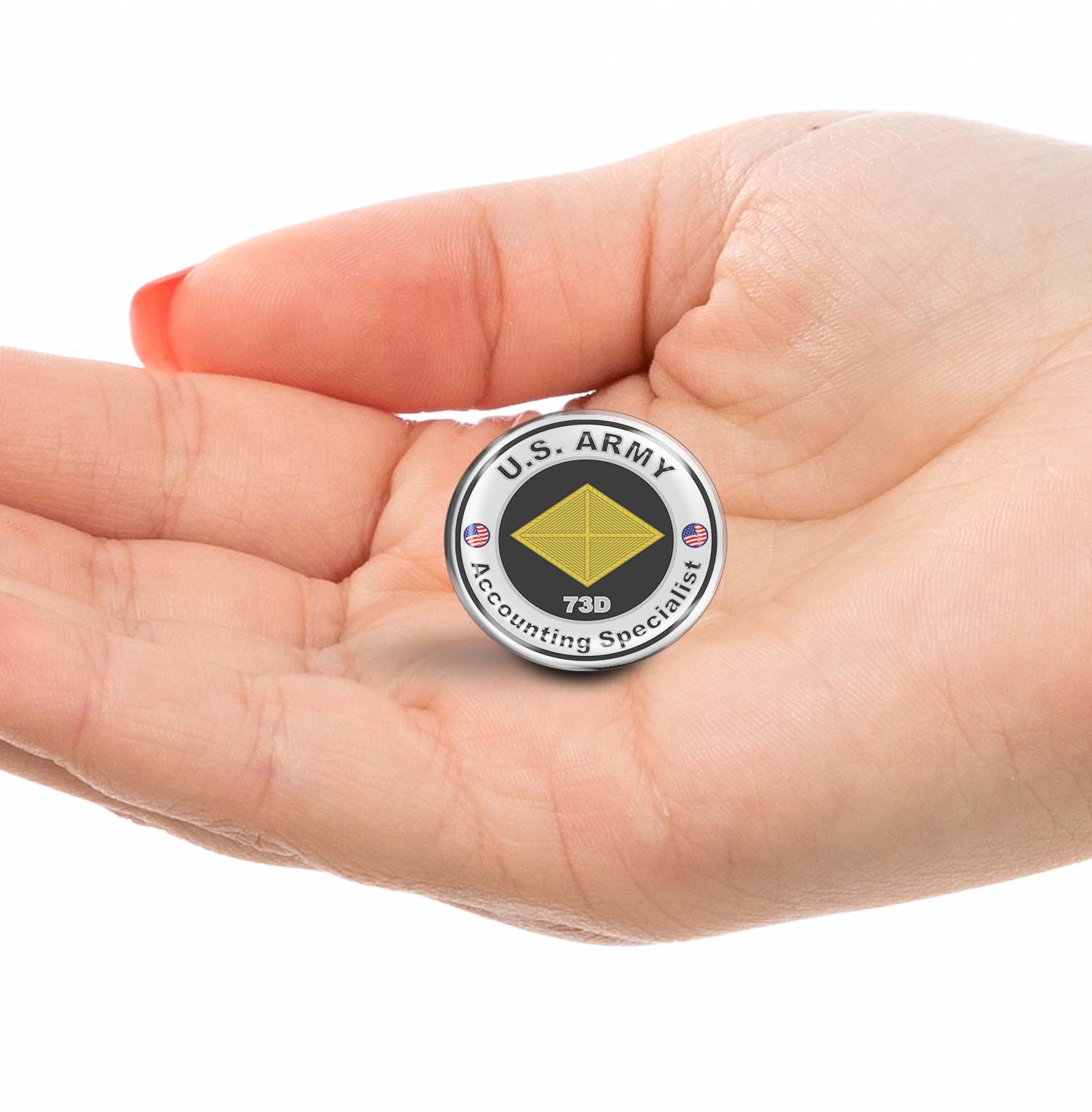 U.S. Army MOS 73D Accounting Specialist Limited Edition Lapel Pin Exclusive Metal Brooch Badge Accessories For Backpack, Clothes, Hats | Cute Gifts and Collectibles