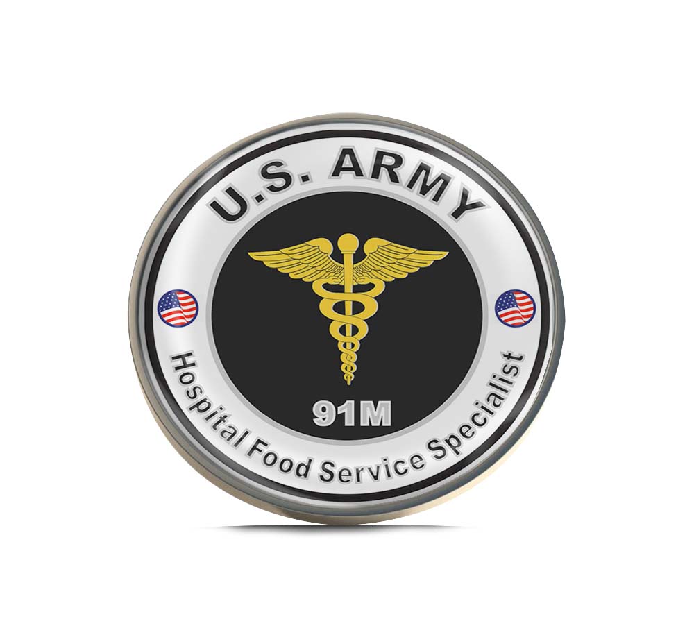 U.S. Army MOS 91M Hospital Food Service Specialist Limited Edition Lapel Pin Exclusive Metal Brooch Badge Accessories For Backpack, Clothes, Hats | Cute Gifts and Collectibles