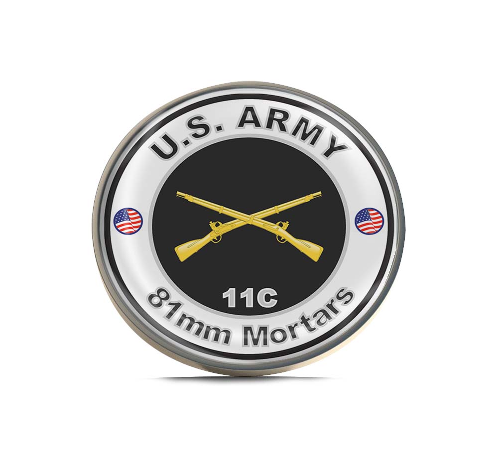 U.S. Army MOS 11C 81mm Mortars Limited Edition Lapel Pin Exclusive Metal Brooch Badge Accessories For Backpack, Clothes, Hats | Cute Gifts and Collectibles