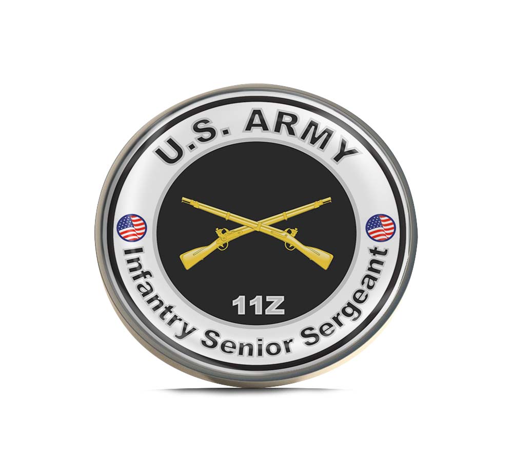 U.S. Army MOS 11Z Infantry Senior Sergeant Limited Edition Lapel Pin Exclusive Metal Brooch Badge Accessories For Backpack, Clothes, Hats | Cute Gifts and Collectibles