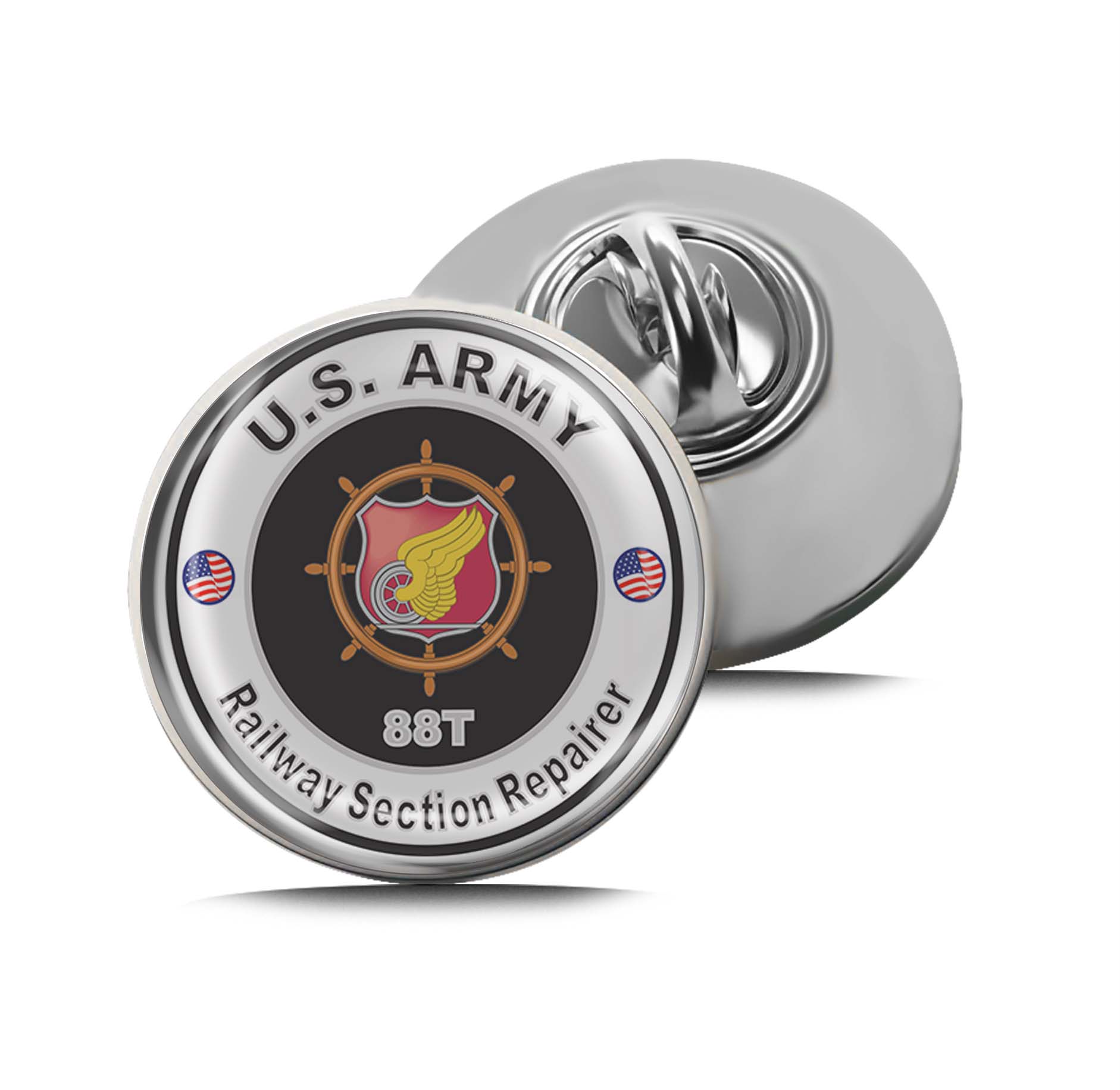 U.S. Army MOS 88T Railway Section Repairer Limited Edition Lapel Pin Exclusive Metal Brooch Badge Accessories For Backpack, Clothes, Hats | Cute Gifts and Collectibles