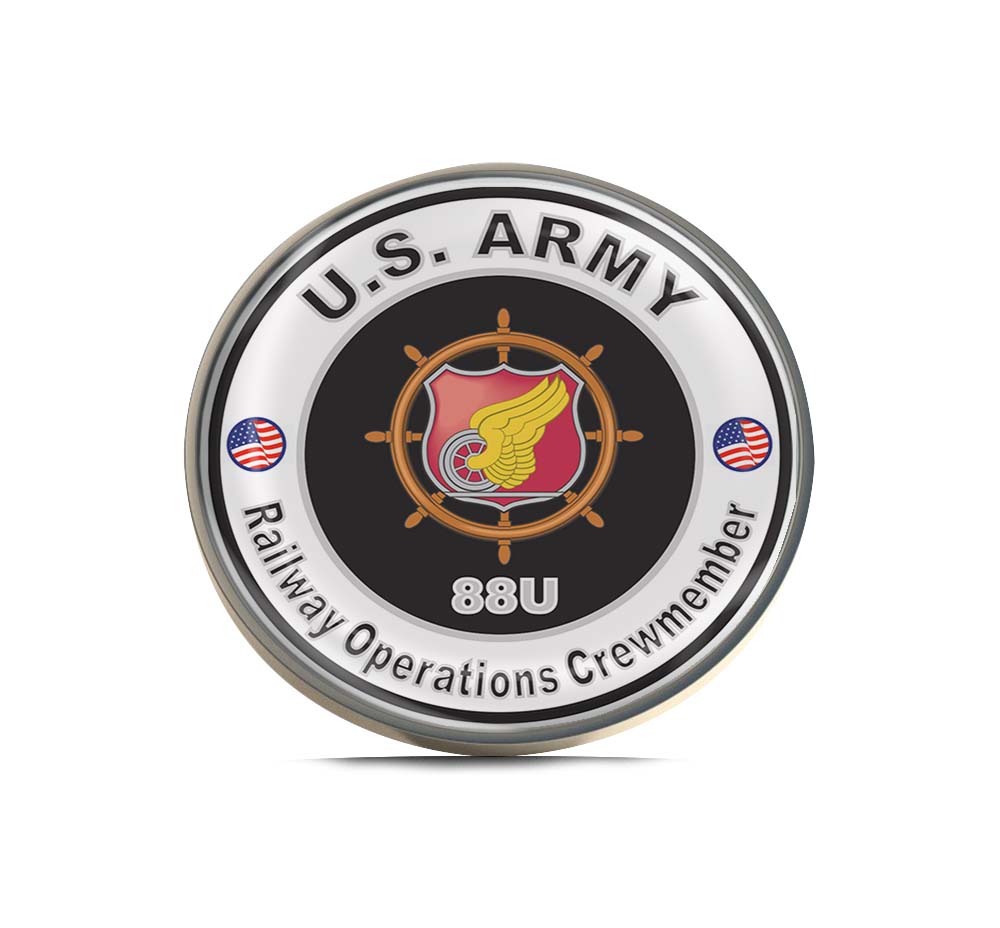 U.S. Army MOS 88U Railway Operations Crewmember Limited Edition Lapel Pin Exclusive Metal Brooch Badge Accessories For Backpack, Clothes, Hats | Cute Gifts and Collectibles