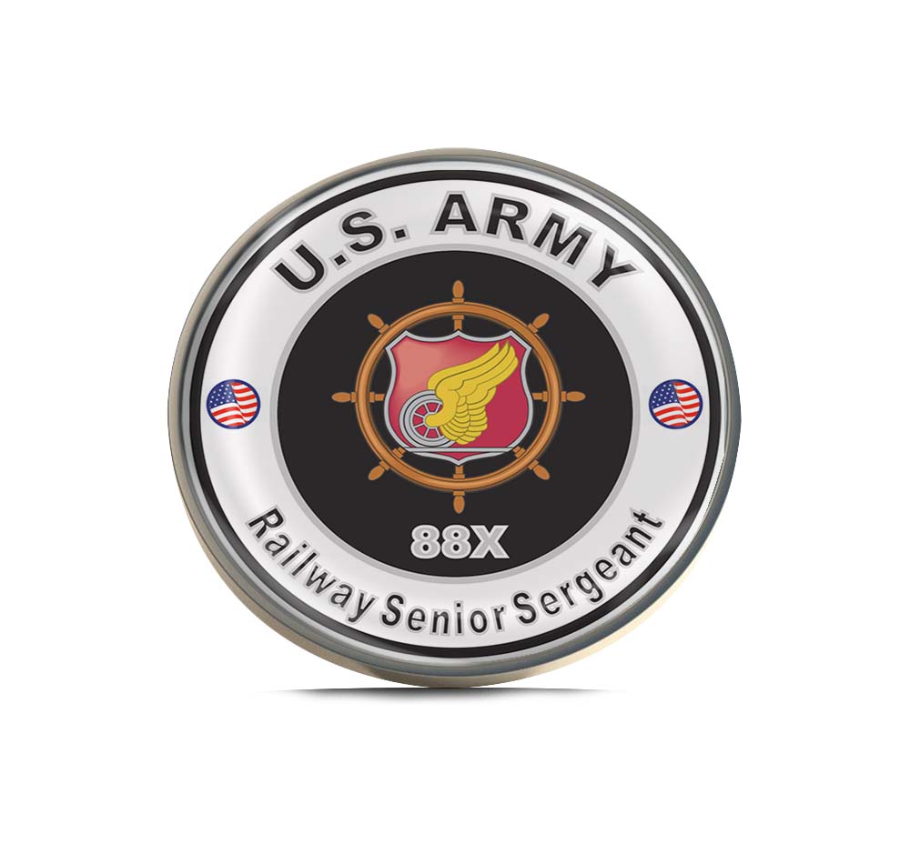 U.S. Army MOS 88X Railway Senior Sergeant Limited Edition Lapel Pin Exclusive Metal Brooch Badge Accessories For Backpack, Clothes, Hats | Cute Gifts and Collectibles
