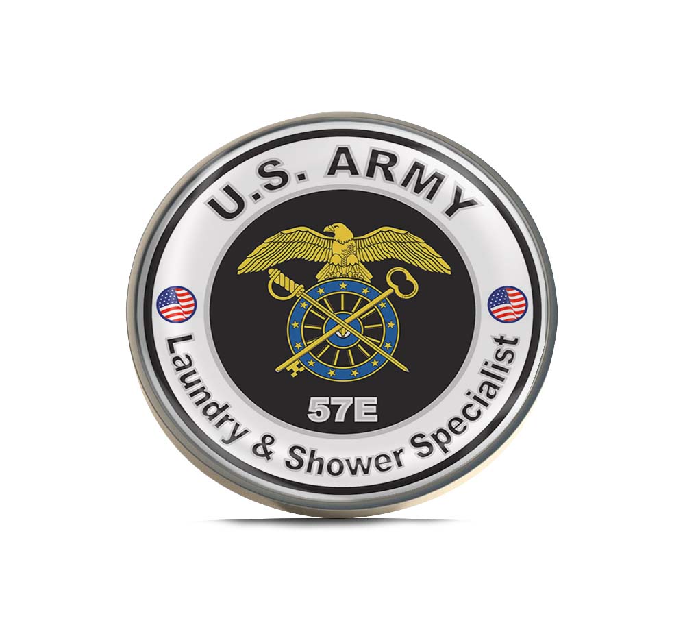 U.S. Army MOS 57E Laundry and Shower Specialist Limited Edition Lapel Pin Exclusive Metal Brooch Badge Accessories For Backpack, Clothes, Hats | Cute Gifts and Collectibles