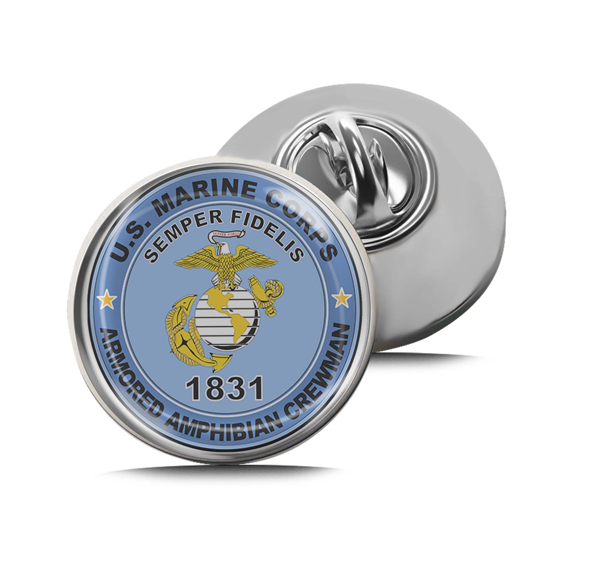 U.S.M.C. MOS 1831 Armored Amphibian Crewman Limited Edition Lapel Pin Exclusive Metal Brooch Badge Accessories For Backpack, Clothes, Hats | Cute Gifts and Collectibles