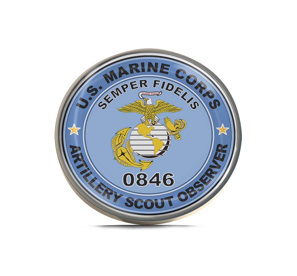 U.S.M.C. MOS 0846 Artillery Scout Observer Limited Edition Lapel Pin Exclusive Metal Brooch Badge Accessories For Backpack, Clothes, Hats | Cute Gifts and Collectibles
