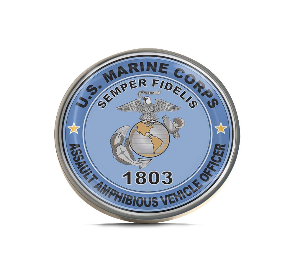 U.S.M.C. MOS 1803 Assault Amphibious Vehicle Officer Limited Edition Lapel Pin Exclusive Metal Brooch Badge Accessories For Backpack, Clothes, Hats | Cute Gifts and Collectibles