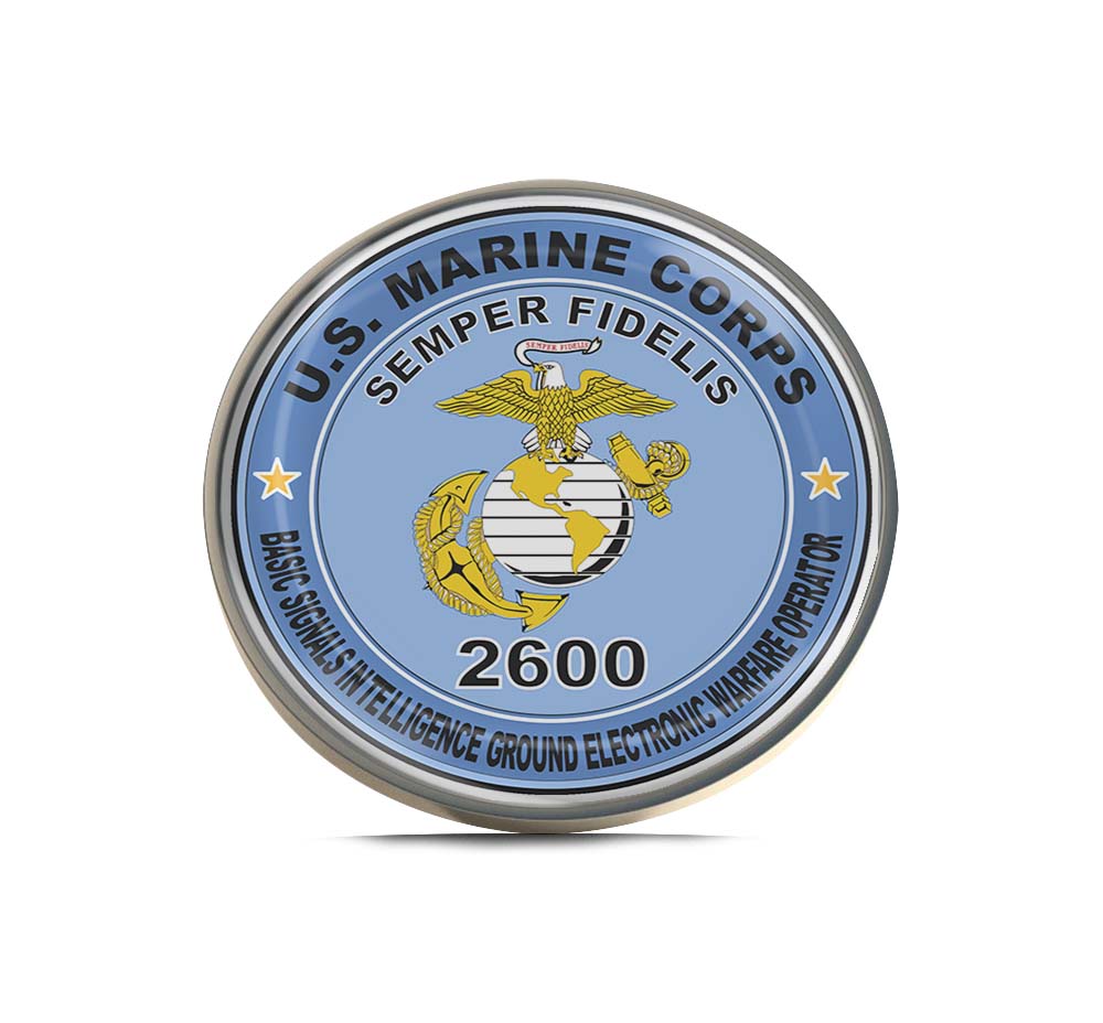 U.S.M.C. MOS 2601 Basic Signals Intelligence Electronic Warfare Officer Limited Edition Lapel Pin Exclusive Metal Brooch Badge Accessories For Backpack, Clothes, Hats | Cute Gifts and Collectibles