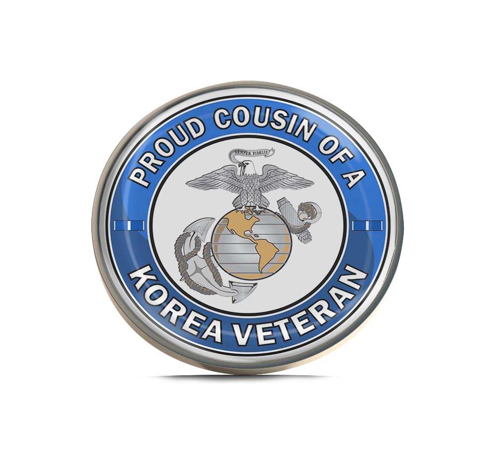 U.S. Marine Corps Proud Cousin of a Korea Veteran Limited Edition Lapel Pin Exclusive Metal Brooch Badge Accessories For Backpack, Clothes, Hats | Cute Gifts and Collectibles