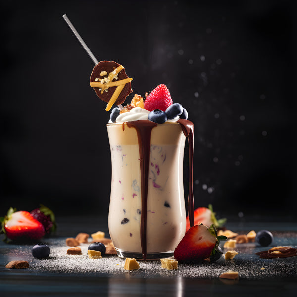 Vinyl Decal, Gourmet Dessert Wall Art Print Vibrant Kitchen Decor Delicious Milkshake Poster, 5 x 7
