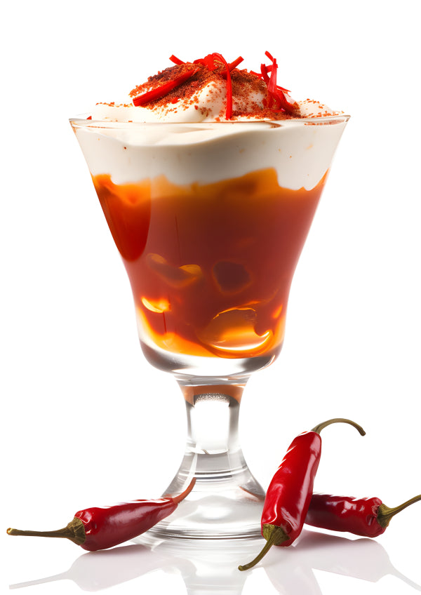 Vinyl Decal, Vibrant Red Chili Dessert Culinary Art Print Modern Kitchen Wall Decor, Unframed Poster