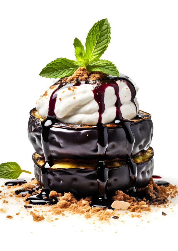 Vinyl Decal, Gourmet Dessert Culinary Art Print for Kitchen Decor Elegant Food Photography Wall Post