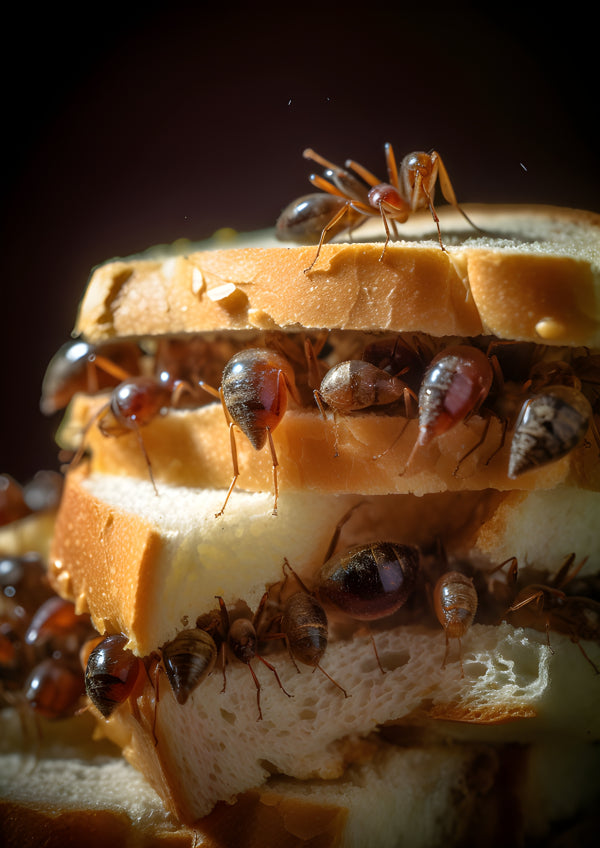 Vinyl Decal, Macro Photography Ant Sandwich Wall Art Print, Unframed Poster