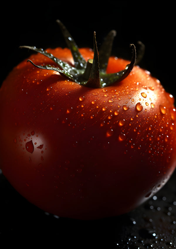 Vinyl Decal, Red Tomato Close-Up Wall Art Print Botanical Photography Poster Unframed Print